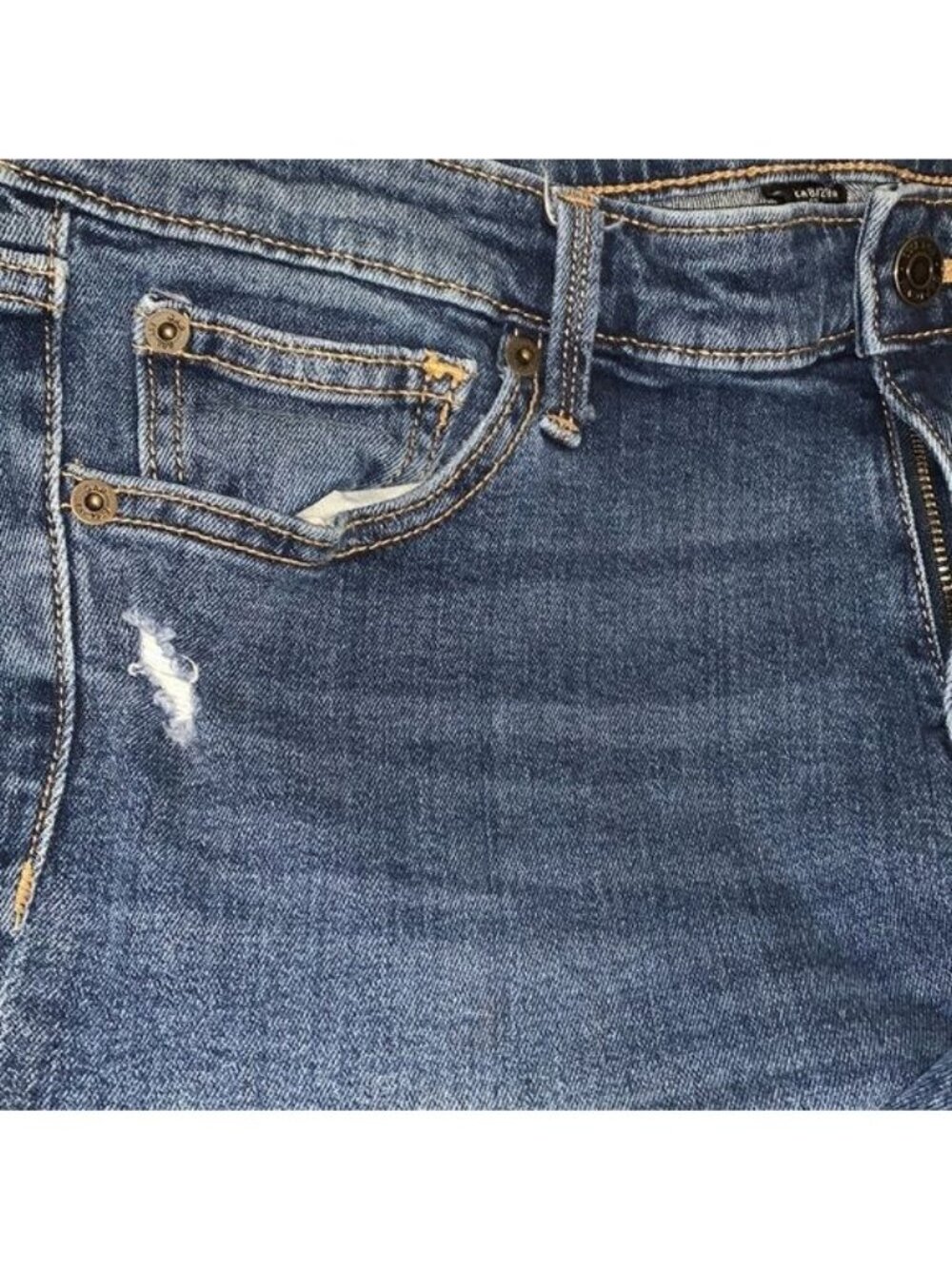 Gap Girlfriend Jeans Womens 8R Distressed Mid-Rise Dark Wash Denim Casual Pants - Picture 4 of 12